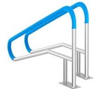 VEVOR Rampe de piscine 1395×810 mm – Barre d'appui acier inoxydable antirouille, Blanc argenté, 2 pcs