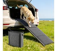 VEVOR Rampe pour Chien 160 x 43,2 cm Rampe Accès Voiture Pliable pour Chiens Moyens et Grands 113 kg Surface Antidérapante en Feutre pour Animaux de Compagnie Extérieur, Compatible avec SUV Camions