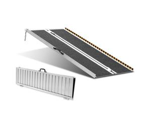 VEVOR Rampe pour fauteuil roulant, capacité 363 kg, rampe de seuil pliante portative en aluminium antidérapant 152,4 cm pour scooter, personnes handicapés, marches, maison, escaliers, portes, bordure