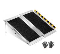 VEVOR Rampe pour Fauteuil Roulant Pliable 610x745 mm, Rampe d'Accès PMR Portable en Aluminium Antidérapante, Capacité de Charge 362,9 kg, pour Marches, Seuils de Porte, Entrées, Trottoirs et Scooters