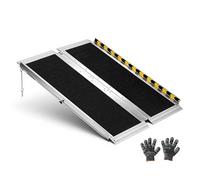 VEVOR Rampe pour Fauteuil Roulant Pliable 915x736,6 mm, Rampe d'Accès PMR Portable en Aluminium Antidérapante, Charge Max. 362,9 kg, pour Seuils de Porte, Marches, Entrées, Scooters, Chargement Léger