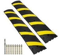 VEVOR Rampe protection câble 2 canaux 183×30×4,5 cm Caoutchouc 10 000 kg Lot 2 Noir/Jaune