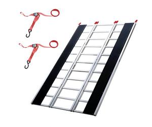 VEVOR Rampes Pliables Extra Larges en Aluminium 216x137,5 cm, Rampe de Chargement Capacité de 680,4 kg, Rampe d’Accès pour Moto/Moto Tout-Terrain/Remorque/VTT/UTV/Tracteur/Tondeuse à Gazon, 3PCs
