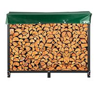 VEVOR Range Bûche Acier 244,5x36,2x122 cm Abris Bois Chauffage 590 kg Capacité Porte-Bûches avec Couverture PVC 244,5x36,2x27,5 cm pour Rangement Bûches Jardin Cheminée Intérieur & Extérieur Noir