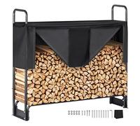 VEVOR Range Bûches Extérieur 132x36x117 cm Abri Bois de Chauffage avec Couverture Imperméable 600D Oxford Porte-bûches pour Cheminée Support de Bûche Intérieur pour 1/4 de Corde de Bois de Chauffage