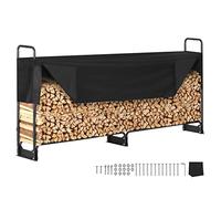 VEVOR Range Bûches Extérieur 259x36x117 cm Abri Bois de Chauffage avec Couverture Imperméable 600D Oxford Porte-bûches pour Cheminée Support de Bûche Intérieur pour 1/2 de Corde de Bois de Chauffage
