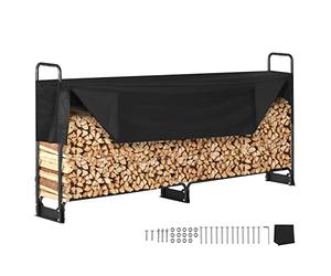VEVOR Range Bûches Extérieur 259x36x117 cm Abri Bois de Chauffage avec Couverture Imperméable 600D Oxford Porte-bûches pour Cheminée Support de Bûche Intérieur pour 1/2 de Corde de Bois de Chauffage