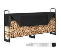 VEVOR Range Bûches Extérieur 259x36x117 cm Abri Bois de Chauffage avec Couverture Imperméable 600D Oxford Porte-bûches pour Cheminée Support de Bûche Intérieur pour 1/2 de Corde de Bois de Chauffage