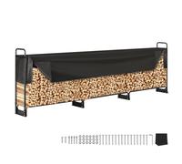 VEVOR Range Bûches Extérieur 386x36x117 cm Abri Bois de Chauffage avec Couverture Imperméable 600D Oxford Porte-bûches pour Cheminée Support de Bûche Intérieur pour 3/4 de Corde de Bois de Chauffage