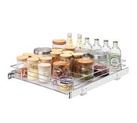 VEVOR Rangement sous Évier 385x533x85 mm, 1 Étage Panier Coulissant pour Placard en Acier Chromé Tiroir Coulissant Cuisine avec Tablette, Organisation, Taille d'Installation du Placard 431x558x177 mm