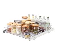 VEVOR Rangement sous Évier 460x533x85 mm 1 Étage Panier Coulissant pour Placard en Acier Chromé Tiroir Coulissant Cuisine avec Tablette Charge 13 kg, Taille d'Installation du Placard 508x558x177 mm