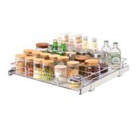 VEVOR Rangement sous Évier 50,7x53,3x6,4 cm 1 Étage Panier Coulissant pour Placard en Acier Chromé Tiroir Coulissant Cuisine avec Tablette 13 kg, Taille d'Installation du Placard 56,7x56,3x18,5 cm