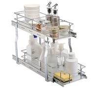 VEVOR Rangement sous Évier à 2 Niveaux 18,3x53,3x8,1 cm, Étagère Coulissante pour Placard en Acier Chromé, Organisateur Coulissant pour Cuisine, Taille d'Installation du Placard 24,5x56,3x48,5 cm