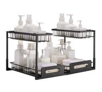 VEVOR Rangement sous Évier 2 Niveaux 270 mm de Large 360 mm de Profondeur, Étagère Coulissante pour Placard Métallique, Organisateur Coulissant 2PCs, Taille d'Installation du Placard 648x394x330 mm