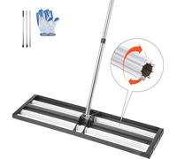 VEVOR Râteau à gazon avec rouleau, 254x914 mm acier inoxydable Niveleur de pelouse, râteau niveleur, outil de nivellement de pelouse pour jardins et terrains de golf