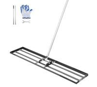 VEVOR Râteau de Nivellement de Pelouse, 1219 x 254 x 2290 mm, Niveleur de Gazon, Manche 2130 mm, en Acier au Carbone Résistant à la Rouille, Outil de Nivellement pour Cour, Terrain de Golf, Jardin