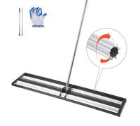 VEVOR Râteau de Nivellement de Pelouse, 1219 x 254 x 2290 mm, Niveleur de Gazon, Manche Réglable 2130 mm, Métal Robuste Résistant à la Rouille, Outil de Nivellement pour Cour, Terrain de Golf, Jardin