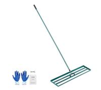VEVOR Râteau de Nivellement de Pelouse 122x25 cm Raclette à Gazon Manche en Acier 1981 mm Plaque de Base Alliage Aluminium Râteau Niveleur de Pelouse Robuste pour Terrain Cour de Golf Jardin Champs