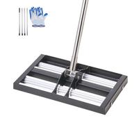 VEVOR Râteau de Nivellement de Pelouse, 431 x 254 x 1765 mm, Niveleur de Gazon, Manche Réglable 1610 mm, Métal Robuste Résistant à la Rouille, Outil de Nivellement pour Cour, Terrain de Golf, Jardin