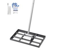 VEVOR Râteau de Nivellement de Pelouse 431 x 254 mm Manche 1980 mm pour Jardin