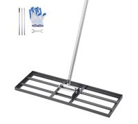 Râteau de Nivellement de Pelouse-VEVOR-762 x 254 x 2290 mm-Manche 2130 mm-Acier au Carbone-pour Cour, Terrain de Golf, Jardin