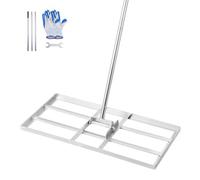 Râteau de Nivellement de Pelouse-VEVOR-762 x 355 x 2190 mm-Manche 1981 mm-Acier au Carbone-pour Cour, Terrain de Golf, Jardin
