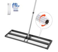 VEVOR Râteau de Nivellement de Pelouse, 914 x 254 x 2290 mm, Niveleur de Gazon, Manche Réglable 2130 mm, Métal Robuste Résistant à la Rouille, Outil de Nivellement pour Cour, Terrain de Golf, Jardin