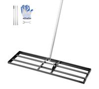 VEVOR Râteau de Nivellement de Pelouse, 914 x 254 x 2290 mm, Niveleur de Gazon, Manche 2130 mm, en Acier au Carbone Résistant à la Rouille, Outil de Nivellement pour Cour, Terrain de Golf, Jardin