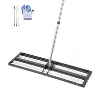 VEVOR Râteau de Nivellement de Pelouse, 914 x 254 x 2290 mm, Niveleur de Gazon, Manche Réglable 2130 mm, Métal Robuste Résistant à la Rouille, Outil de Nivellement pour Cour, Terrain de Golf, Jardin