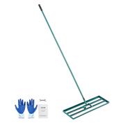 VEVOR Râteau de Nivellement de Pelouse 91x25 cm Raclette à Gazon Manche en Acier 1981 mm Plaque de Base Alliage Aluminium Râteau Niveleur de Pelouse Robuste pour Terrain Cour de Golf Jardin Champs