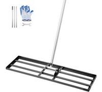 VEVOR Râteau de Nivellement de Pelouse, 914 x 254 x 2290 mm, Niveleur de Gazon, Manche 2130 mm, en Acier au Carbone Résistant à la Rouille, Outil de Nivellement pour Cour, Terrain de Golf, Jardin