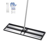 VEVOR Râteau de Nivellement de Pelouse Amélioré avec Rouleaux 1218x255 mm Niveleur de Gazon en Acier Inoxydable, Outil de Nivellement pour Cour, Terrain de Golf et Jardin, avec Manche Réglable 2130 mm