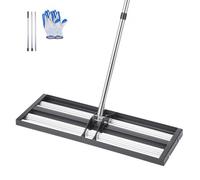 VEVOR Râteau de Nivellement de Pelouse Amélioré avec Rouleaux 763x255 mm Niveleur de Gazon en Acier Inoxydable, Outil de Nivellement pour Cour, Jardin et Terrain de Golf, avec Manche Réglable 2100 mm