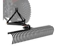 Râteau Déchaumeur à Gazon à 3 Points de Catégorie 1 Avec 32 Dents En Acier 152,5cm