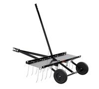 VEVOR Râteau déchaumeur de remorquage derrière, 1015 mm, râteau déchaumeur remorqué de pelouse avec 20 Dents Acier à Ressort pour VTT ou Tondeuse, râteau avec poignée Levage pour Herbe, Ferme, Jardin