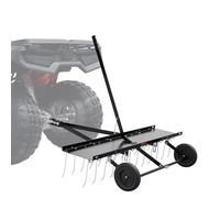 VEVOR Râteau déchaumeur de remorquage derrière, 1219 mm, râteau déchaumeur remorqué de pelouse avec 24 Dents Acier à Ressort pour VTT ou Tondeuse, râteau avec poignée Levage pour Herbe, Ferme, Jardin