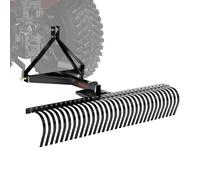 VEVOR Râteau déchaumeur de remorquage derrière, 1525 mm, râteau déchaumeur de pelouse à 3 Points de catégorie 1 avec 32 Dents en Acier, avec Accessoires, râteau paysager pour Tracteur, Ferme, Herbe