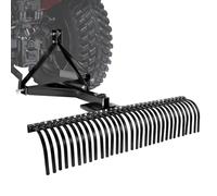 VEVOR Râteau Déchaumeur Tracté 1525 mm Déchaumeur Remorquable Attelage 3 Points, Compatible avec Tracteurs, pour Préparation du Sol, Entretien du Gazon, Aération de Pelouse, 32 Dents en Acier Robuste