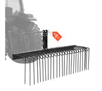 VEVOR Râteau Paysager Tracté 153 cm Râteau Déchaumeur Remorquable pour Attelage 3 Points Tracteurs Catégorie 1 Collecte Aiguilles de Pin, Paille, Feuilles, Nettoyage Jardin, 26 Dents Acier à Ressort