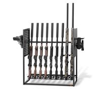 VEVOR Râtelier à Fusils Vertical Capacité 9 Armes Longues et 4 Pistolets, Support d'Armes à Feu sur Pied, pour Rangement Exposition Carabines Maison Garage, Porte Fusils avec Porte-chargeurs, en Acier