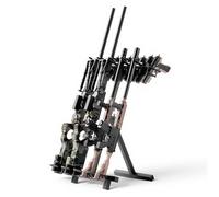 VEVOR Râtelier à Fusils Vertical et Pliable, Support d'Armes à Feu sur Pied Portable, pour Rangement Exposition Carabines Tir Chasse, Porte Fusils Capacité 4 Armes Longues et 7 Pistolets, en Acier
