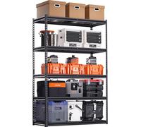 VEVOR Rayonnage de stockage, 1361 kg, 5 étages, rayonnage de garage robuste, 508 x 1219,2 x 1828,8 mm, rayonnage emboîtable réglable, rayonnage polyvalent, cuisine, entrepôt, cave, noir