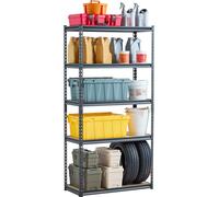 VEVOR Rayonnages emboîtables, 907 kg, 5 étages, rayonnage de stockage pour garage, 406 x 914 x 1813 mm, rayonnage universel, convient pour cuisine, entrepôt, cave, noir