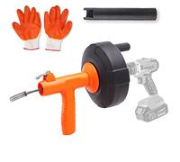 VEVOR RC-2005F Canalisation 762 cm Furet de Plomberie Alimentation Automatique Tige pour Perceuse Déboucheur Drain avec Tuyau de Protection Gants pour Toilettes Évier Cuisine Salle de Bain, Orange