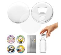 VEVOR Recharges pour Machine à Badges 50 Pcs Badge Aimanté Décapsuleur 75mm, Coques et Dos en Métal, Films Mylar Transparents, Ronds de Papier Vierges, pour DIY, Bricolage Maison, Événements Scolaires