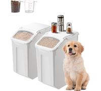 VEVOR Récipient de conservation du riz Boîtes à provisions 2 pcs. Distributeur d'aliments pour chiens, 2 x 20 L Récipients pour ingrédients de cuisine Céréales Muesli Farine, Récipients pour aliments