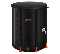 VEVOR Récupérateur d'Eau de Pluie Pliable 201 L Réservoir d'Eau de Pluie en PVC 1000D, Système de Récupération Eau, avec Robinet, Kit Trop-plein, Bac de Collecte pour Arrosage Potager de Jardin, Noir