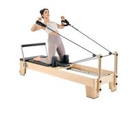 VEVOR Réformateur Pilates en Bois, Machine de Pilates Charge 181,44 kg, Ensemble Lit avec Double Résistance, Ressort, Cordon et Boîte d'Assise, Équipement d'Entraînement pour Gym Domicile Studio