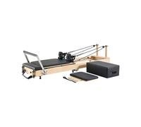 VEVOR Réformateur Pilates Pliable en Bois, Machine de Pilates Capacité de Charge 181,44 kg, Ensemble Lit avec Double Résistance, Ressort, Cordon et Boîte d'Assise, Équipement d'Entraînement de Yoga