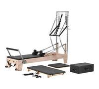 VEVOR Reformer Pilates Capacité 181,44kg Avec Double Résistance Boîte et Planche de Saut Noir et Bois